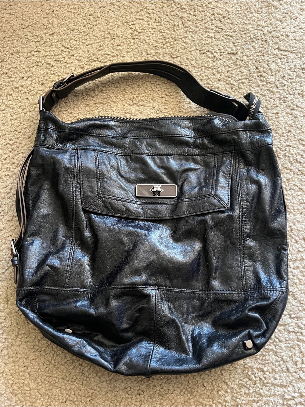 Black Leather Shoulder Bag